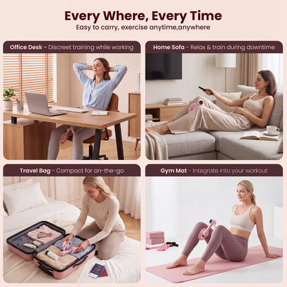 Zenrous Thigh Trainer, Multi-Functional Thigh & Arm Exerciser Set - Compact Home Gym Pelvic Floor & Limb Muscle Trainer for Women & Men, Resistance Workout Equipment